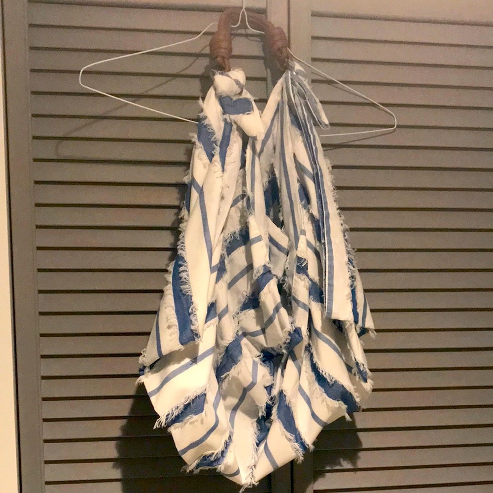 Zara Striped Blue and White Handkerchief Shoulder Bag. NWOT.